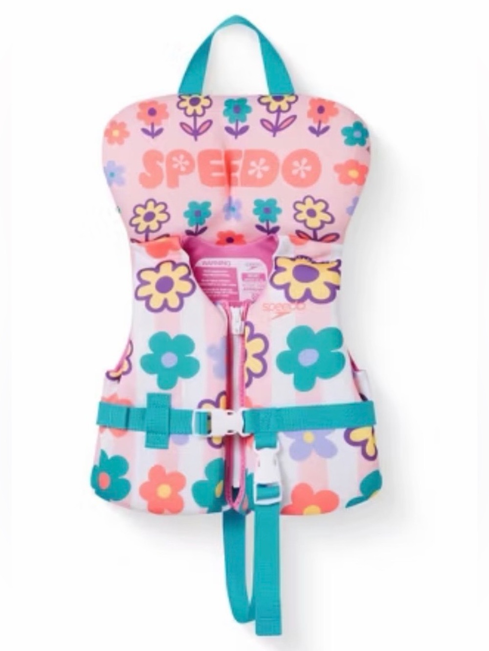 Speedo Type II PFD Infant Life Jacket Flotation Vest Floral Pink/Purple <30 lbs